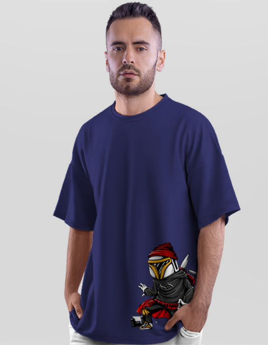 Oversized Navy Blueprint Midnight Ninja T-Shirt